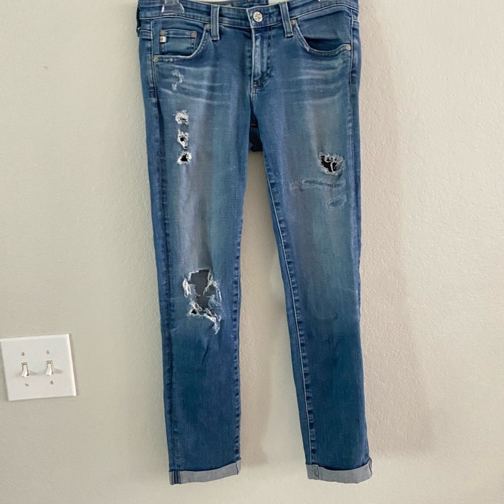 🔴5 for 20$ - AG Adriano Goldschmied Ripped Blue Skinny Jeans
